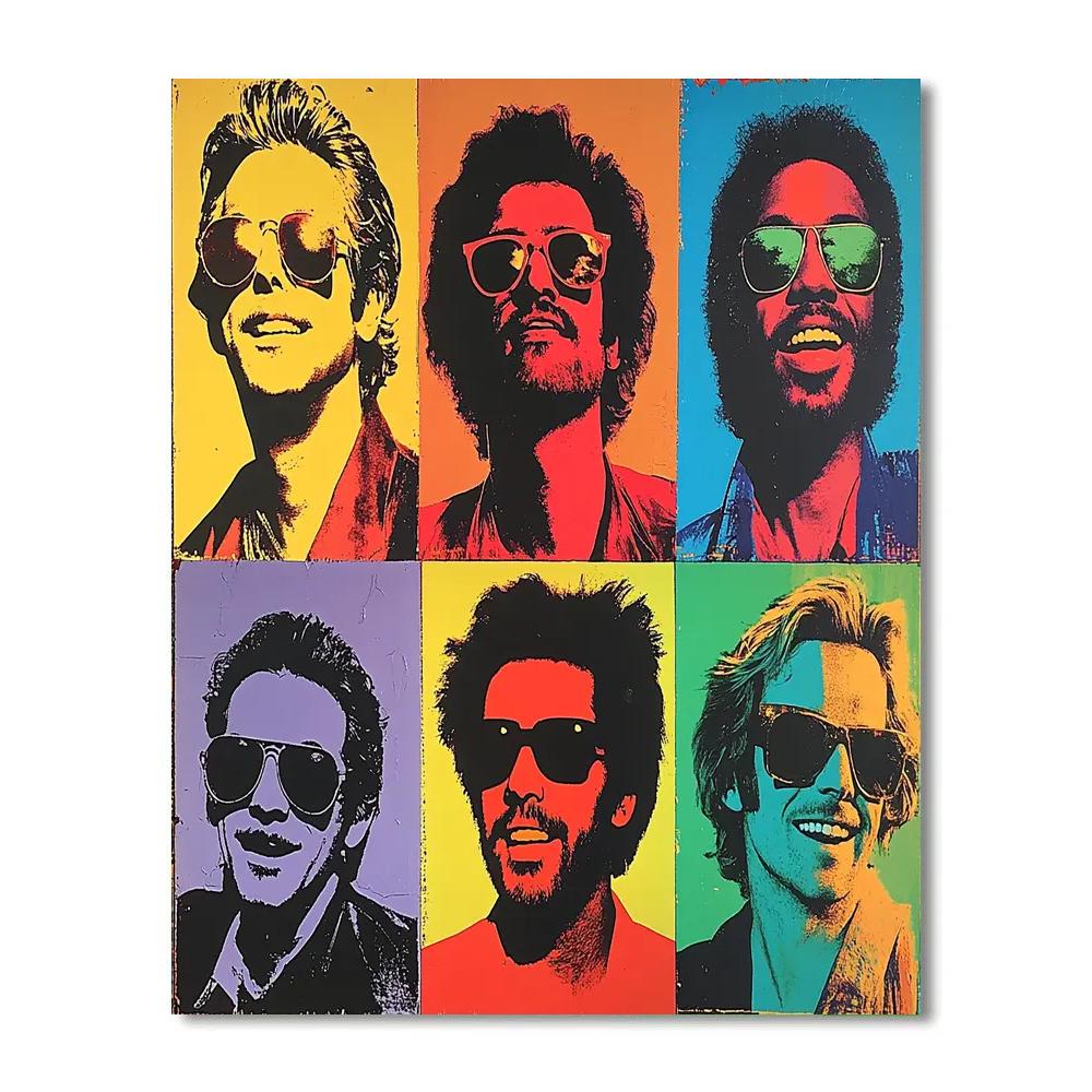 Andy Warhol Inspired Pop Music Icons paint by number
