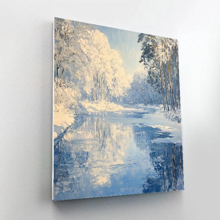 Claude Monet Inspired Winter Pond painting number kit
