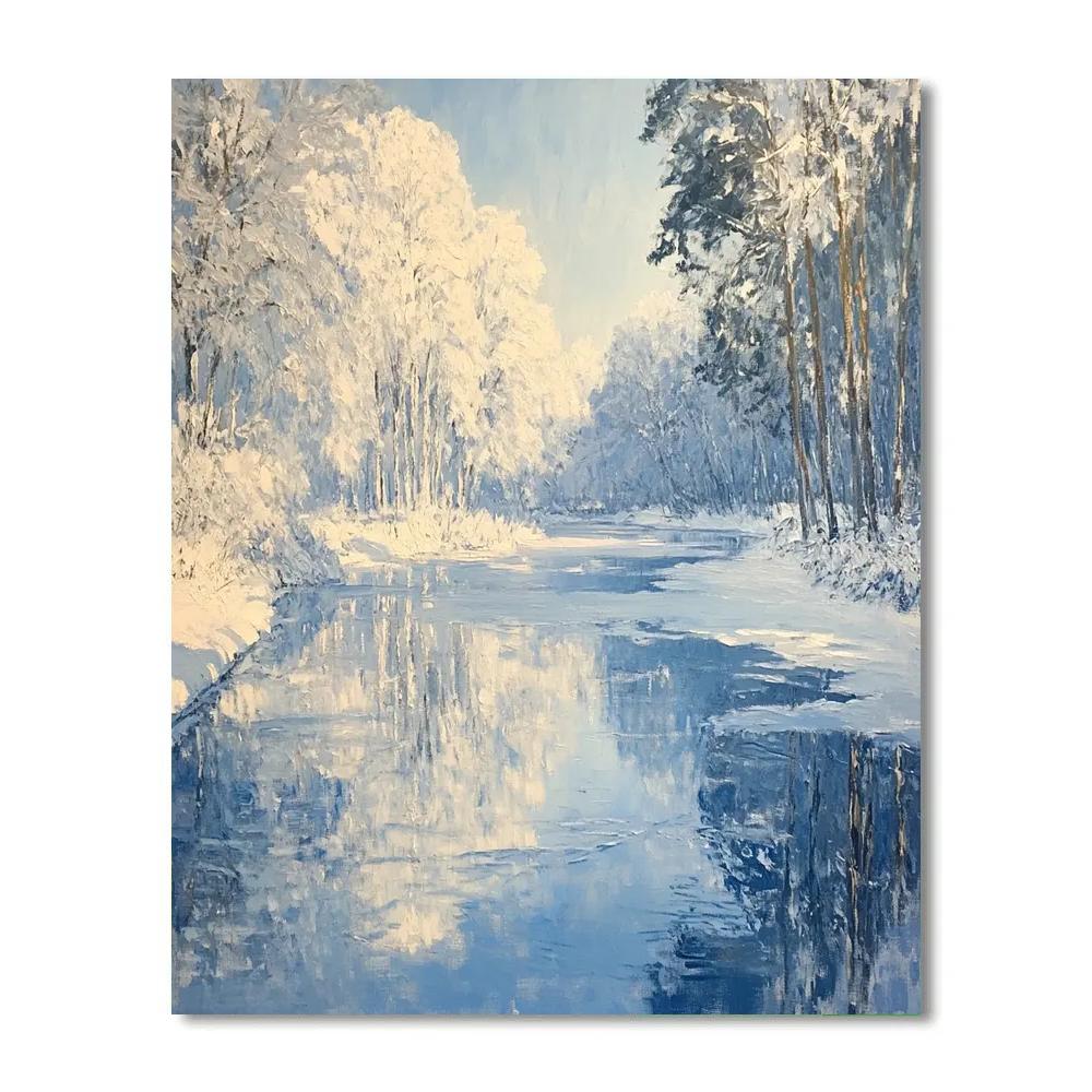 Claude Monet Inspired Winter Pond painting number kit