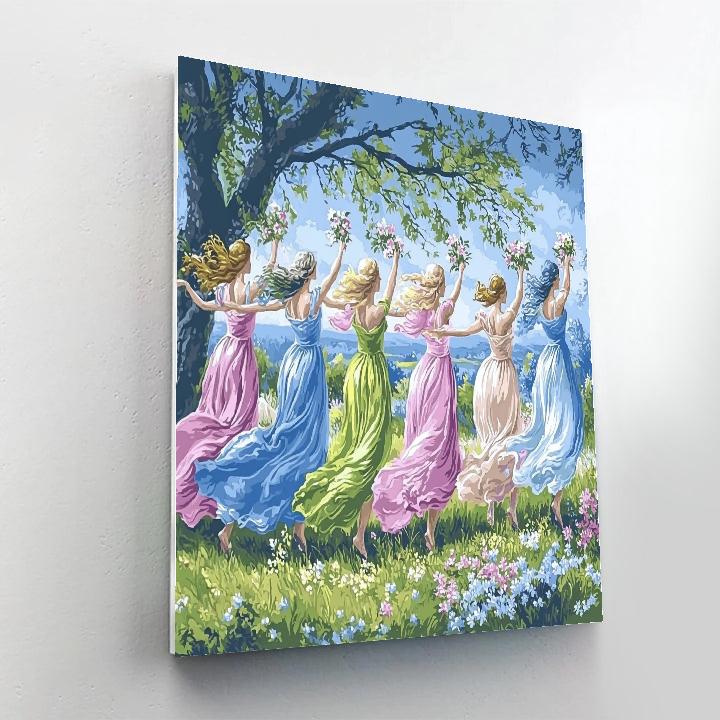 Botticelli Inspired Birth Of Spring paint by number