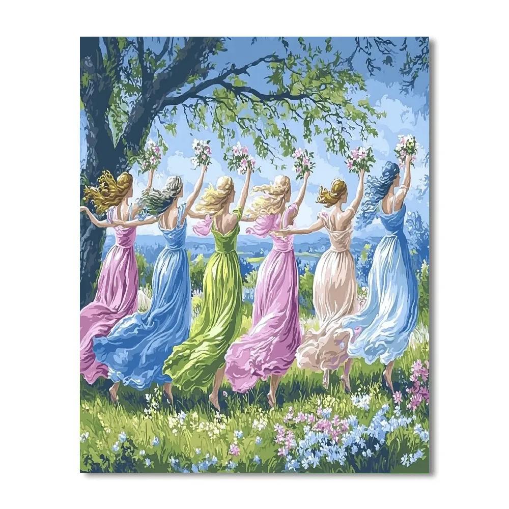 Botticelli Inspired Birth Of Spring paint by number