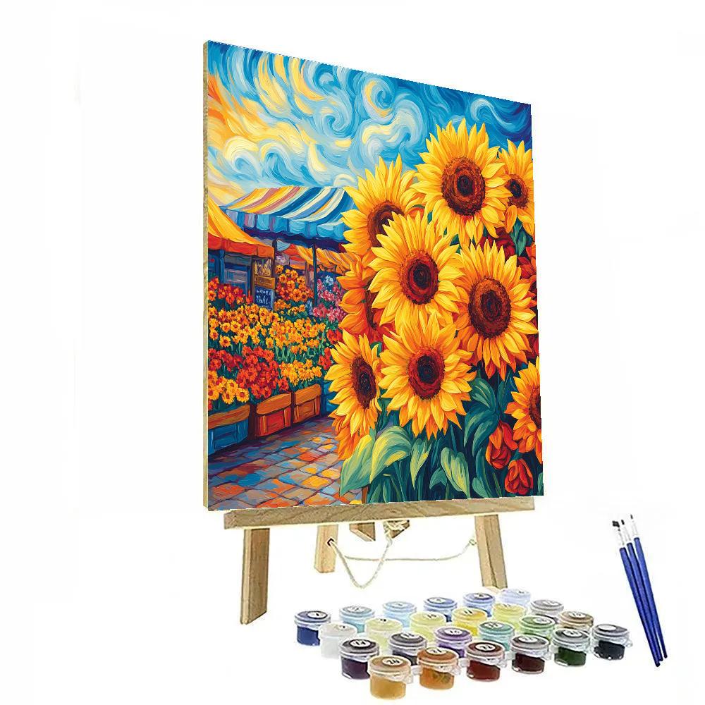 Van Gogh Inspired Flower Market paint by number