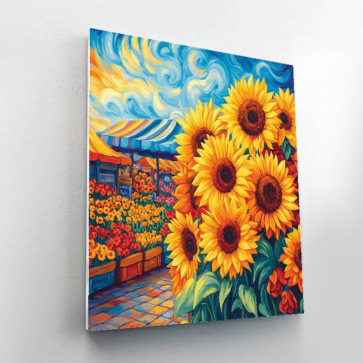 Van Gogh Inspired Flower Market paint by number