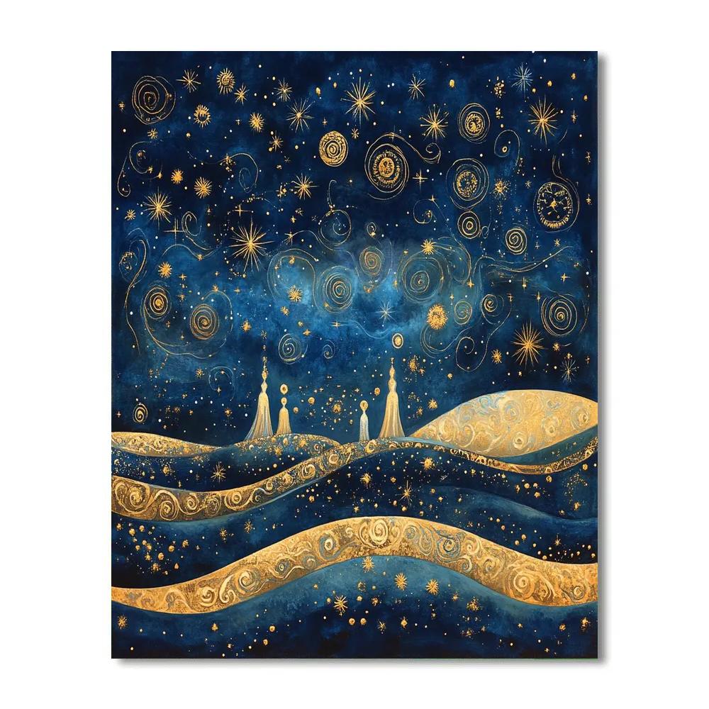 Klimt Inspired Celestial Dreams Numbered painting kits