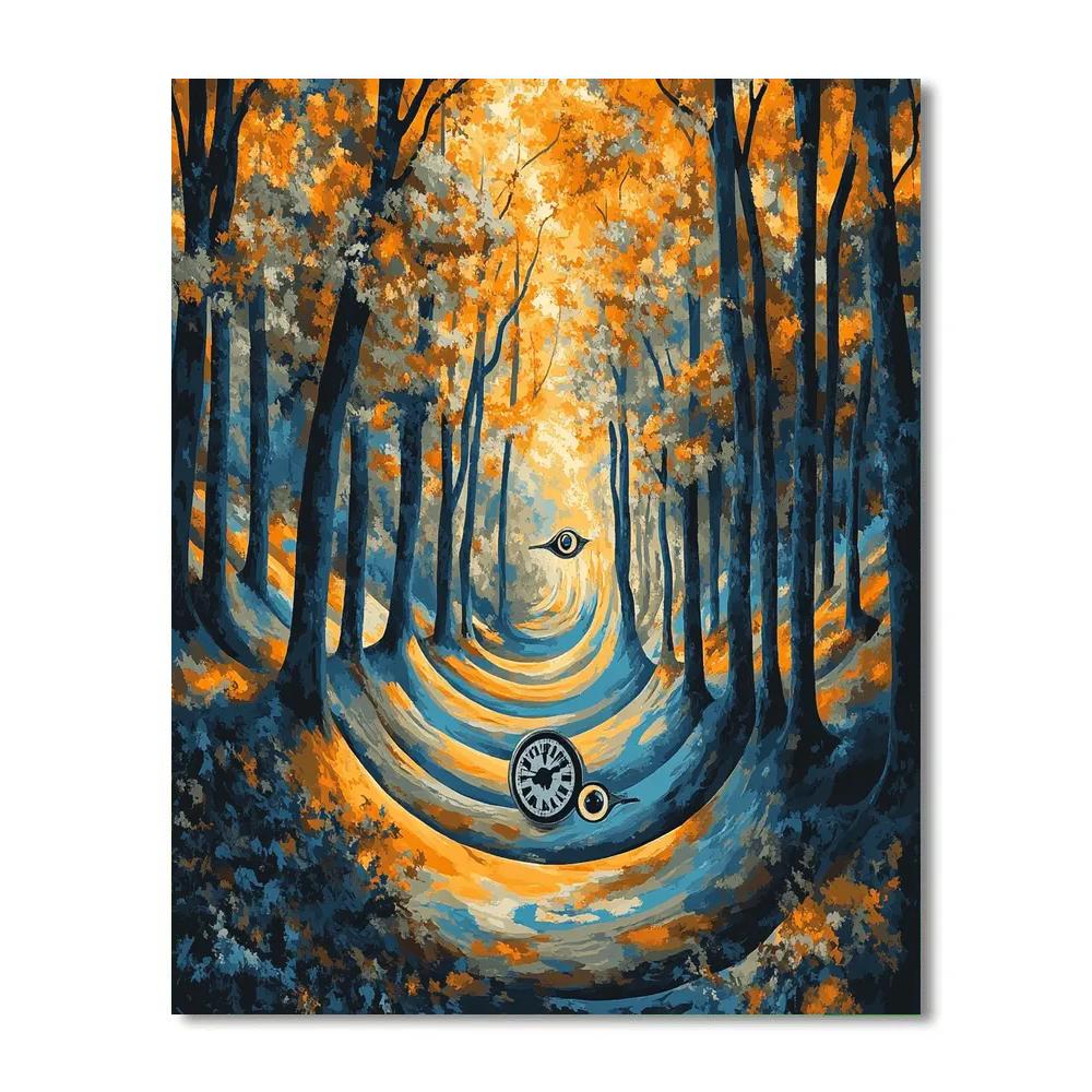 Dali Inspired Surreal Forest painting number kit