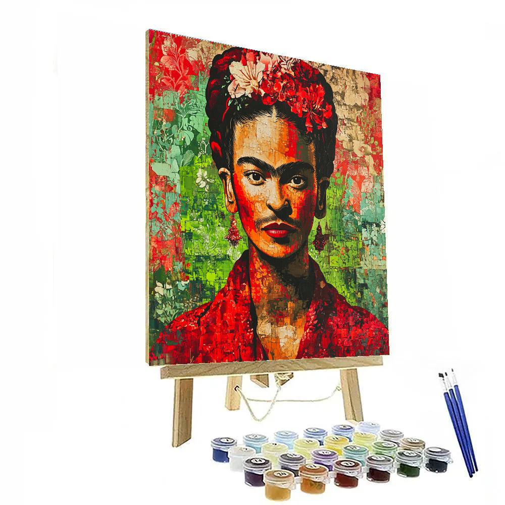 Kahlo Inspired Introspective Portrait Paint by numbers art