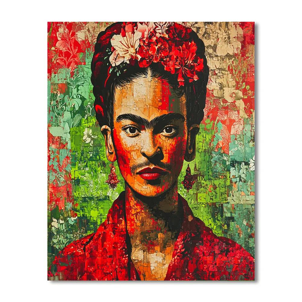 Kahlo Inspired Introspective Portrait Paint by numbers art