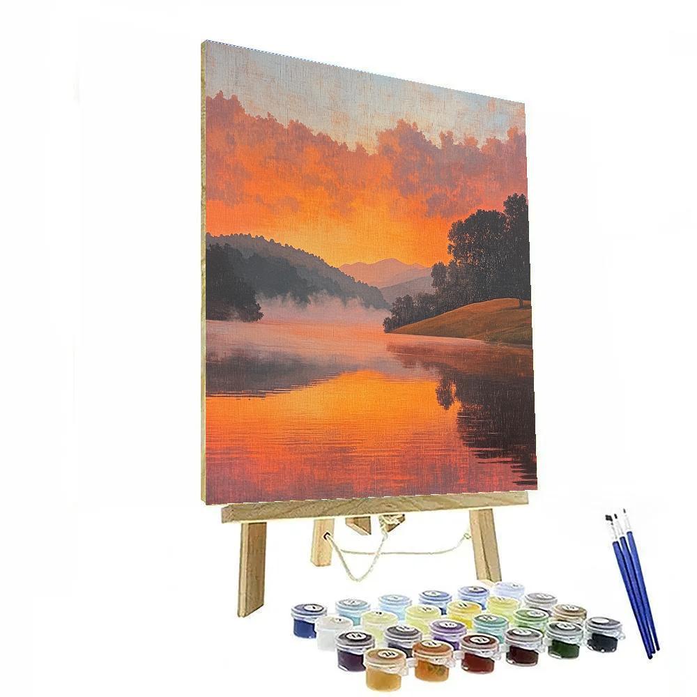 Turner Inspired Sunset Over Hills paint by numbers