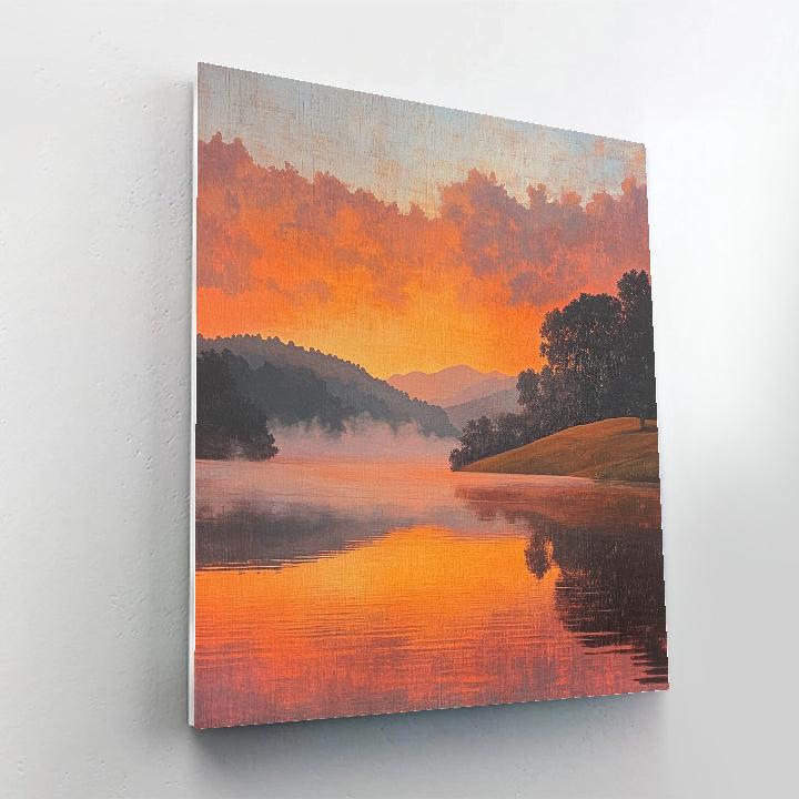 Turner Inspired Sunset Over Hills paint by numbers