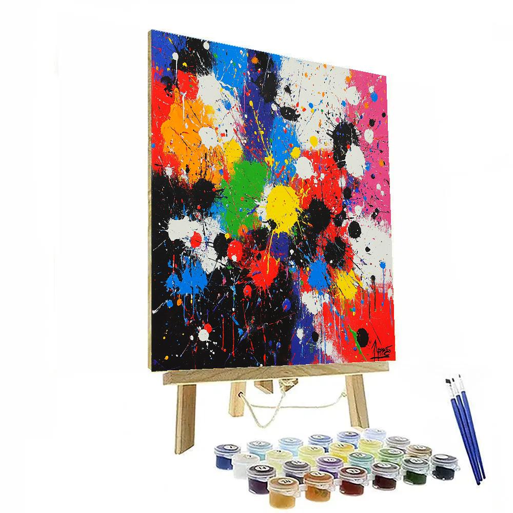 Pollock Inspired Abstract Energy DIY paint by numbers