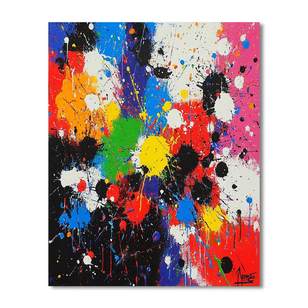 Pollock Inspired Abstract Energy DIY paint by numbers