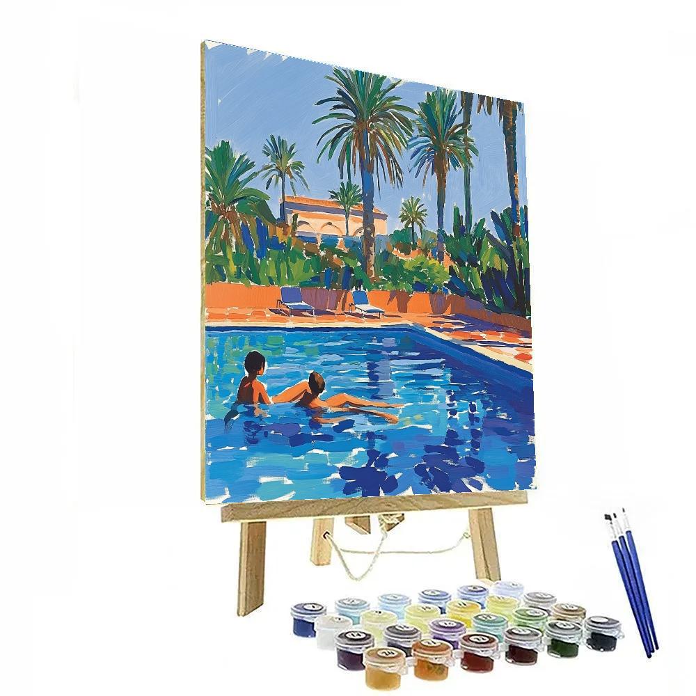 Hockney Inspired Poolside Afternoon Paint by numbers kits