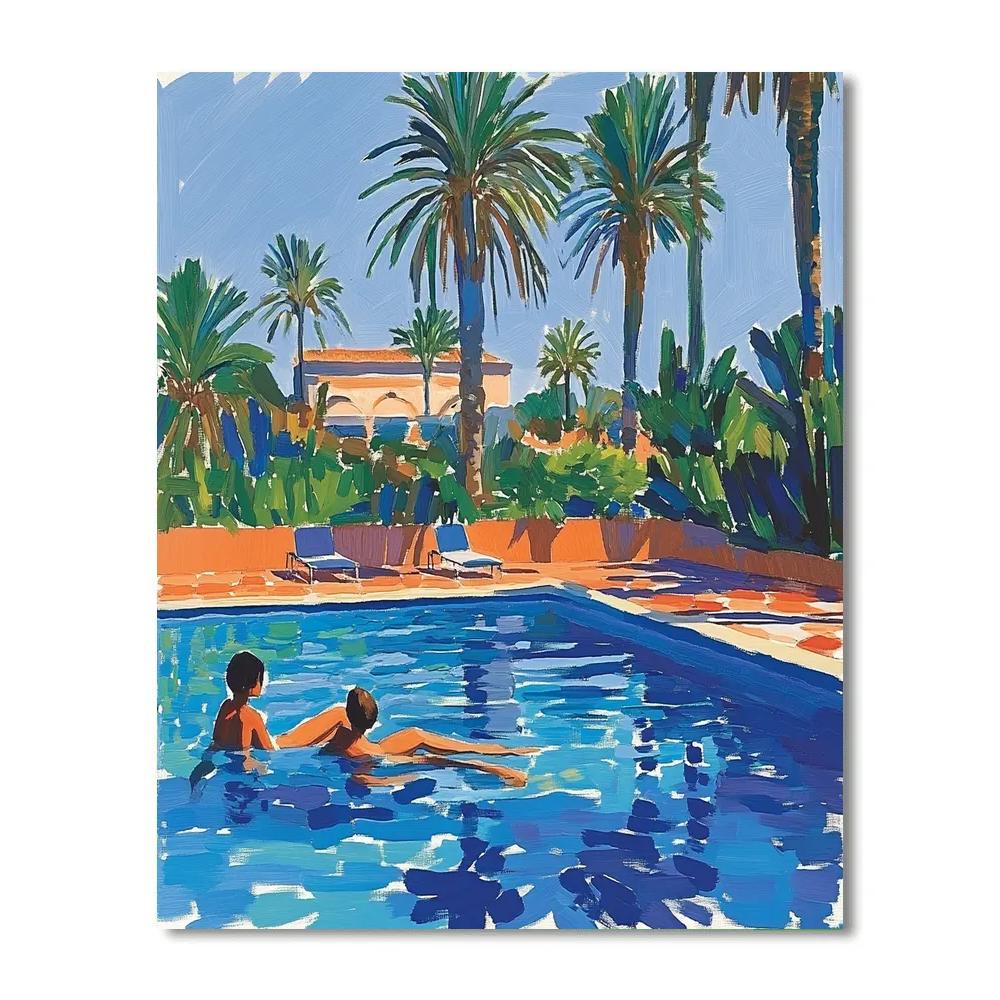 Hockney Inspired Poolside Afternoon Paint by numbers kits