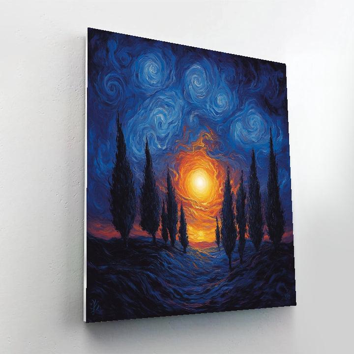 Edvard Munch Inspired Melancholy Landscape paint by numbers