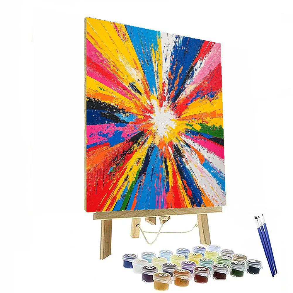 Damien Hirst Inspired Colorful Chaos paint by numbers