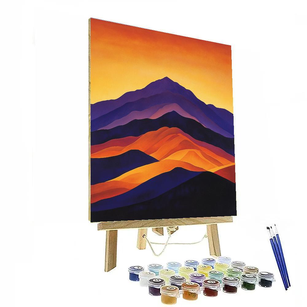 Georgia OKeeffe Inspired Mountain Sunset painting number kit