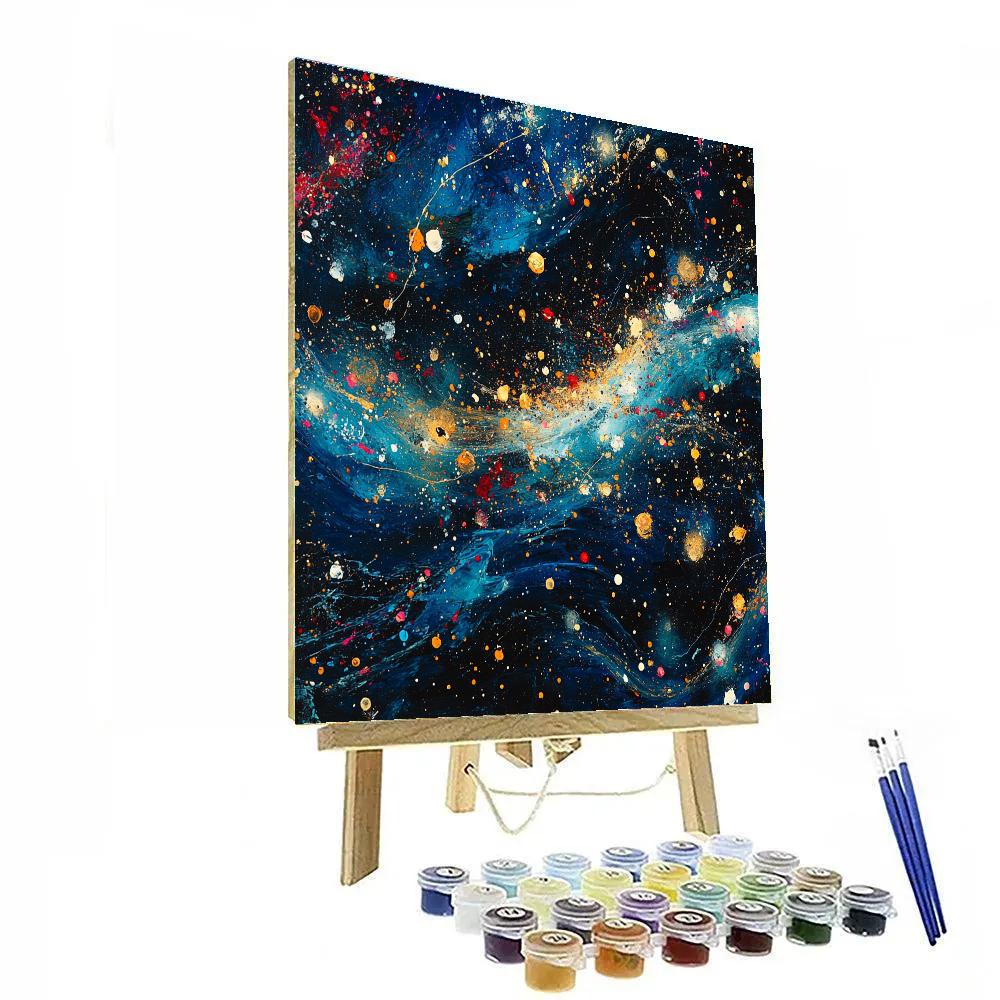 Pollock Inspired Cosmic Dance Number painting