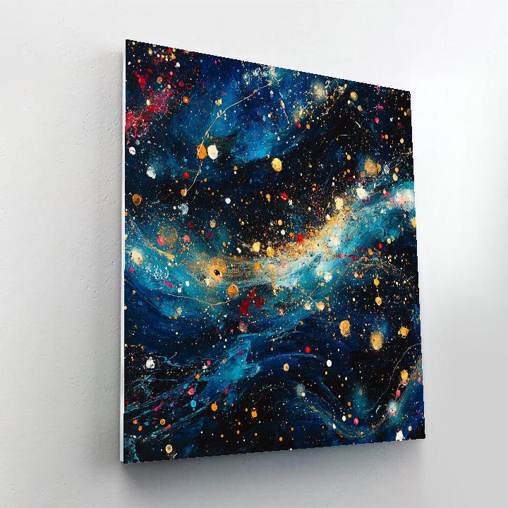 Pollock Inspired Cosmic Dance Number painting