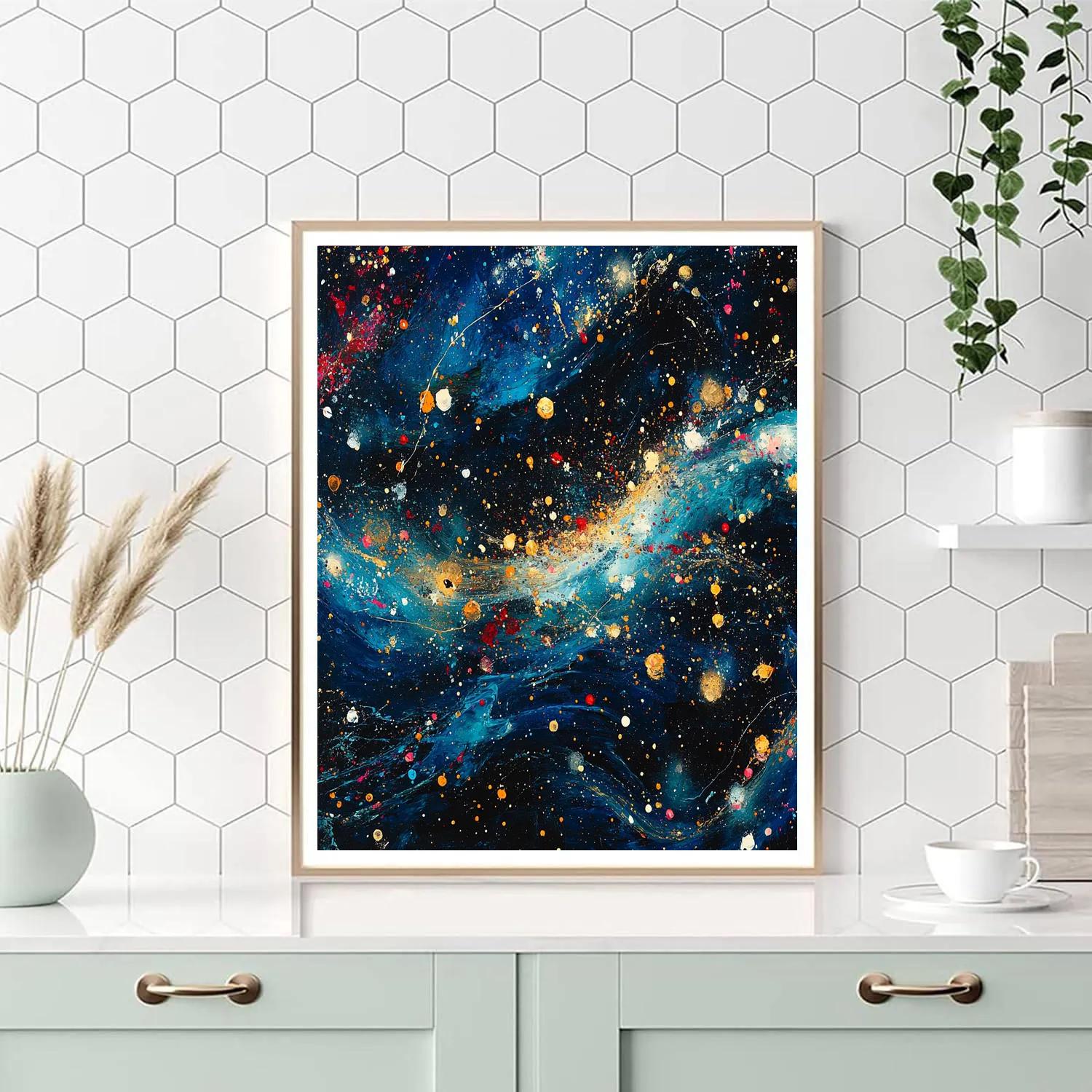 Pollock Inspired Cosmic Dance Number painting
