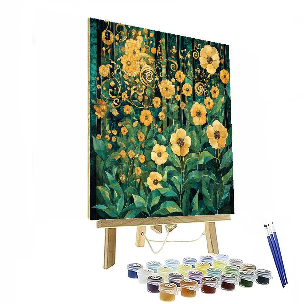 Gustav Klimt Inspired Enchanted Garden paint by numbers