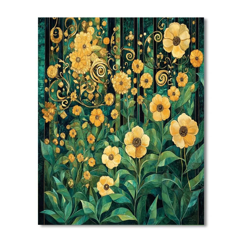 Gustav Klimt Inspired Enchanted Garden paint by numbers