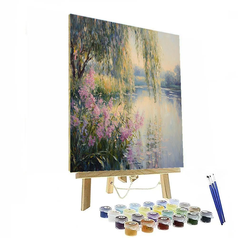 Monet Inspired Reflections Of Dawn paint by number