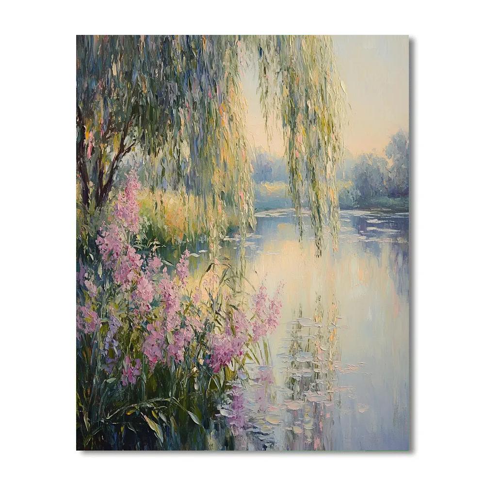 Monet Inspired Reflections Of Dawn paint by number