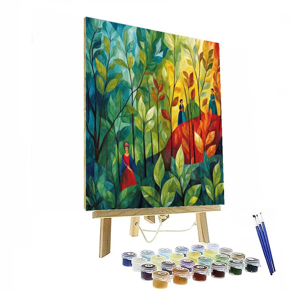Frida Kahlo Inspired Soulful Landscape paint by color