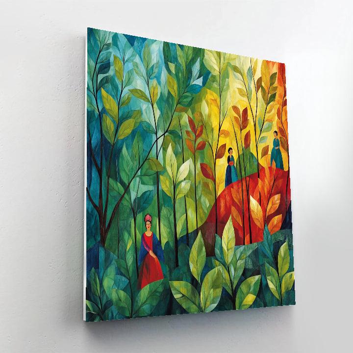Frida Kahlo Inspired Soulful Landscape paint by color