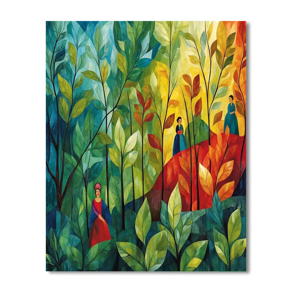 Frida Kahlo Inspired Soulful Landscape paint by color