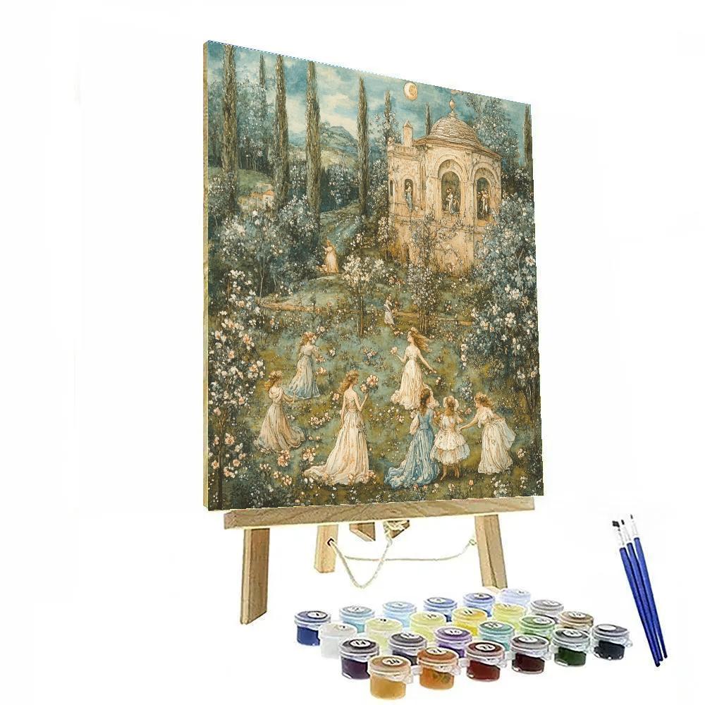 Botticelli Inspired Mythical Nymphs Number painting