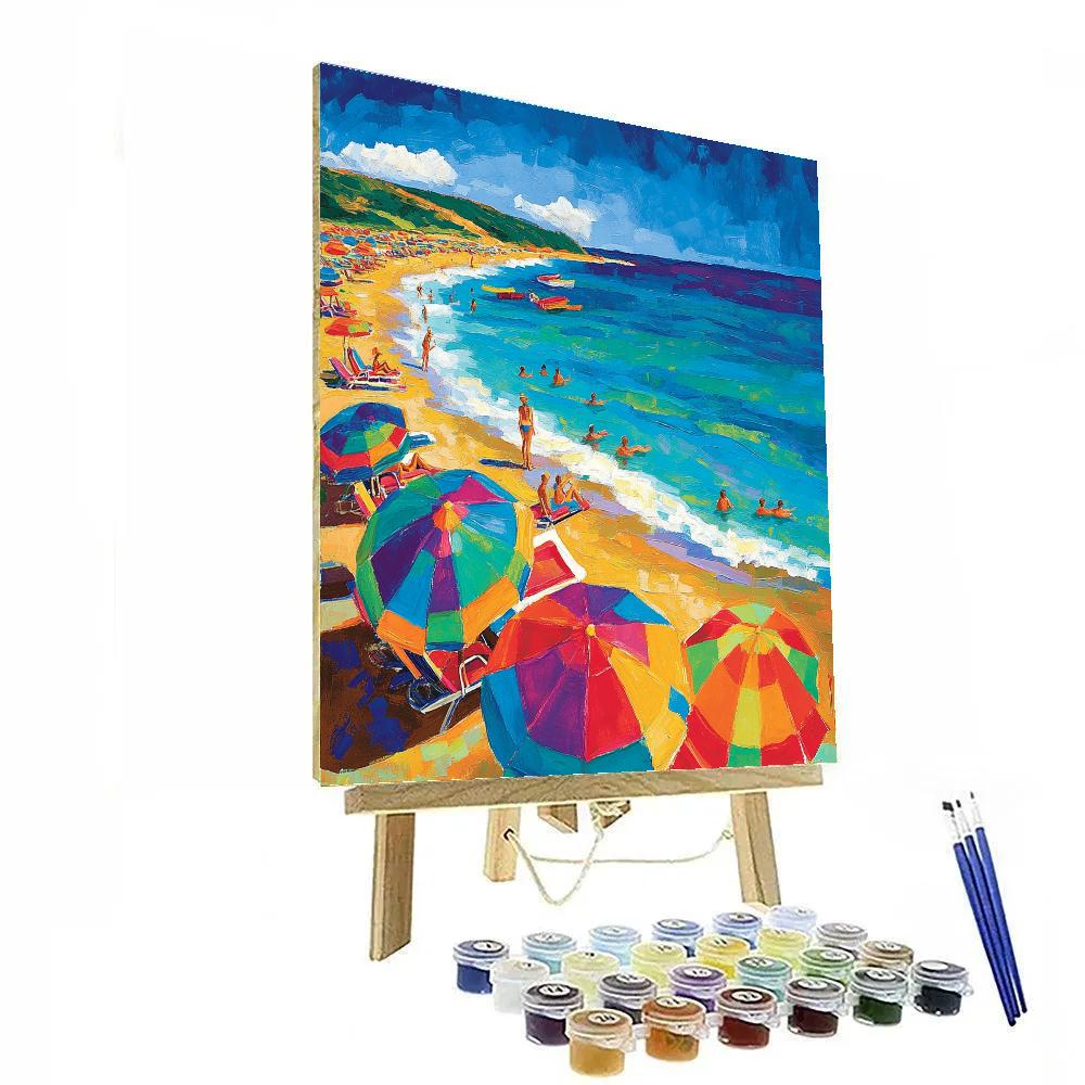 Hockney Inspired Bright Beach Day painting number kit
