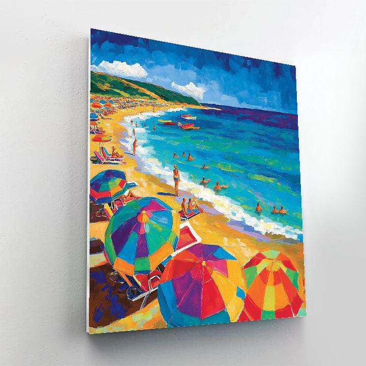 Hockney Inspired Bright Beach Day painting number kit
