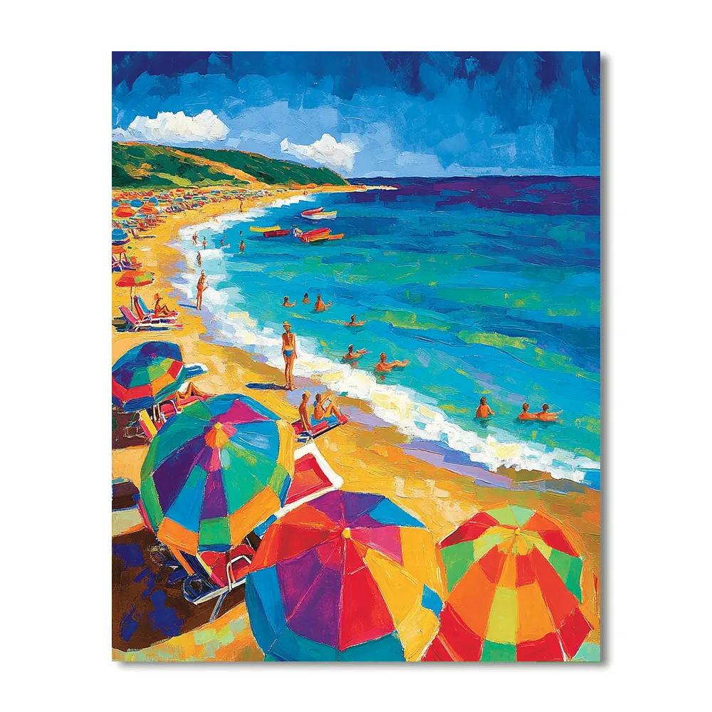 Hockney Inspired Bright Beach Day painting number kit