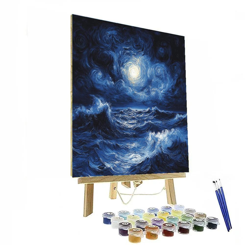 Munch Inspired Emotional Seascape paint by numbers