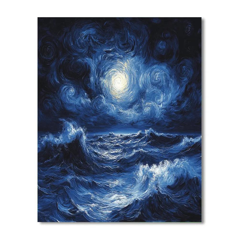 Munch Inspired Emotional Seascape paint by numbers