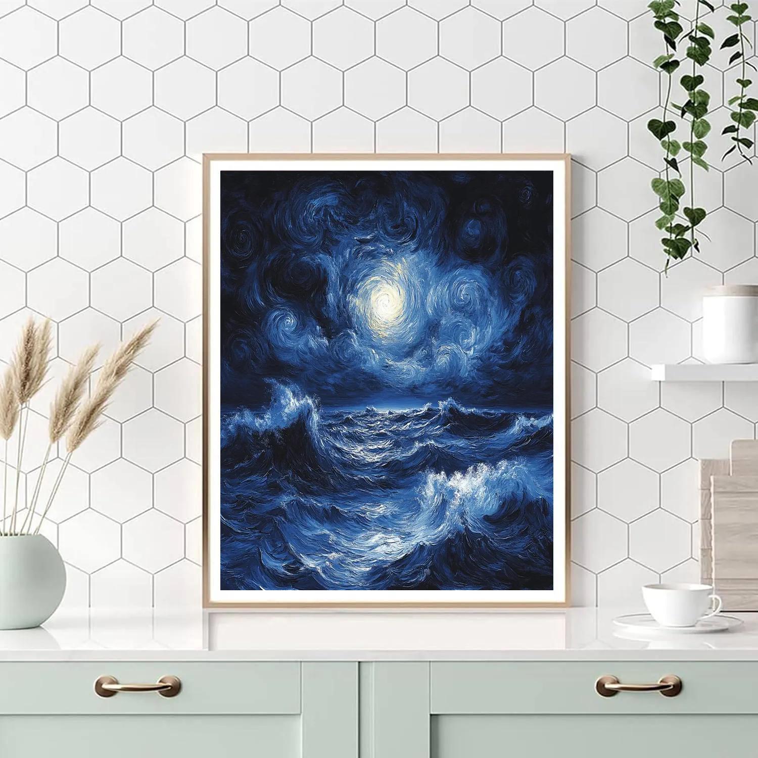 Munch Inspired Emotional Seascape paint by numbers