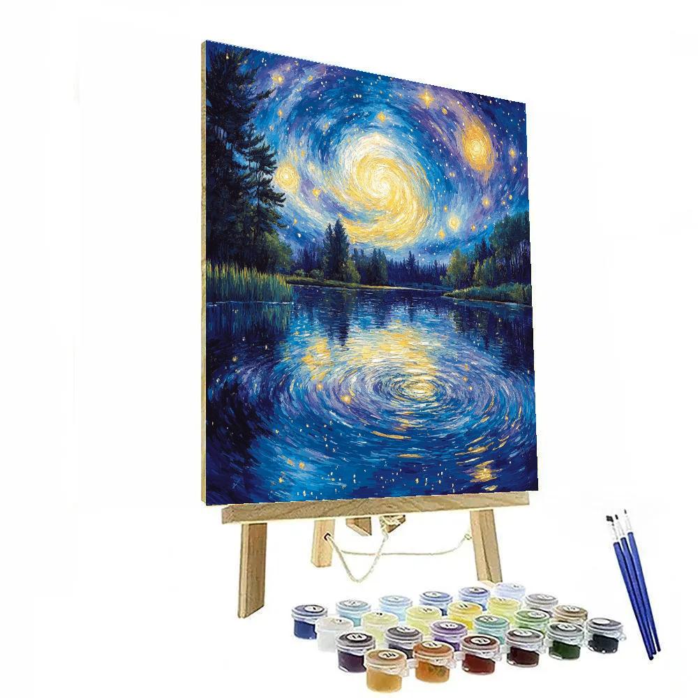 Van Gogh Inspired Starry Reflection Number painting
