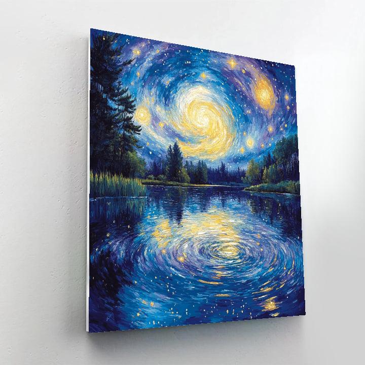 Van Gogh Inspired Starry Reflection Number painting