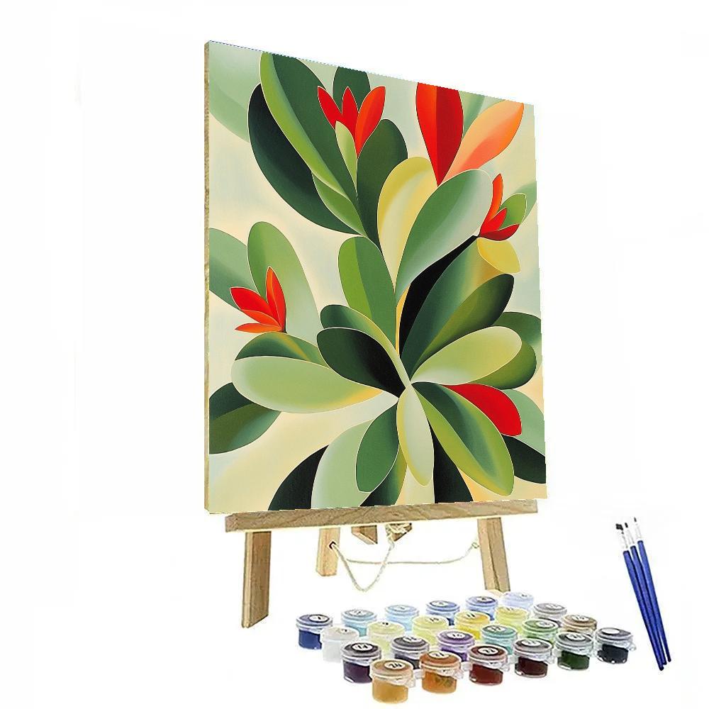 OKeeffe Inspired Abstraction Of Cacti paint by number