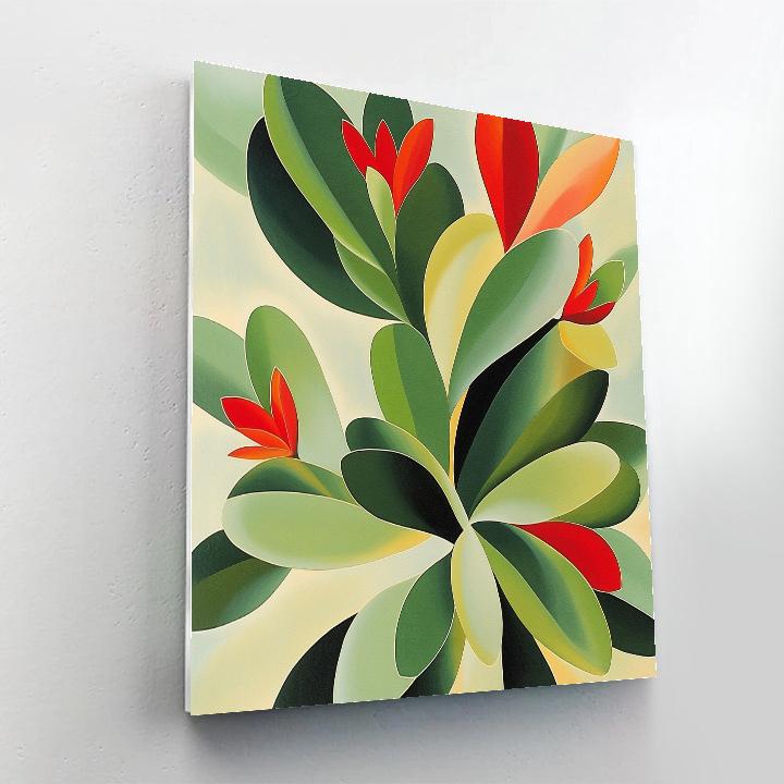 OKeeffe Inspired Abstraction Of Cacti paint by number