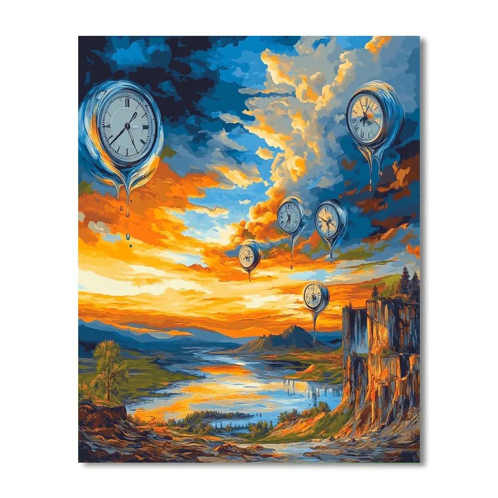 Dali Inspired Dreamlike Landscape paint by number