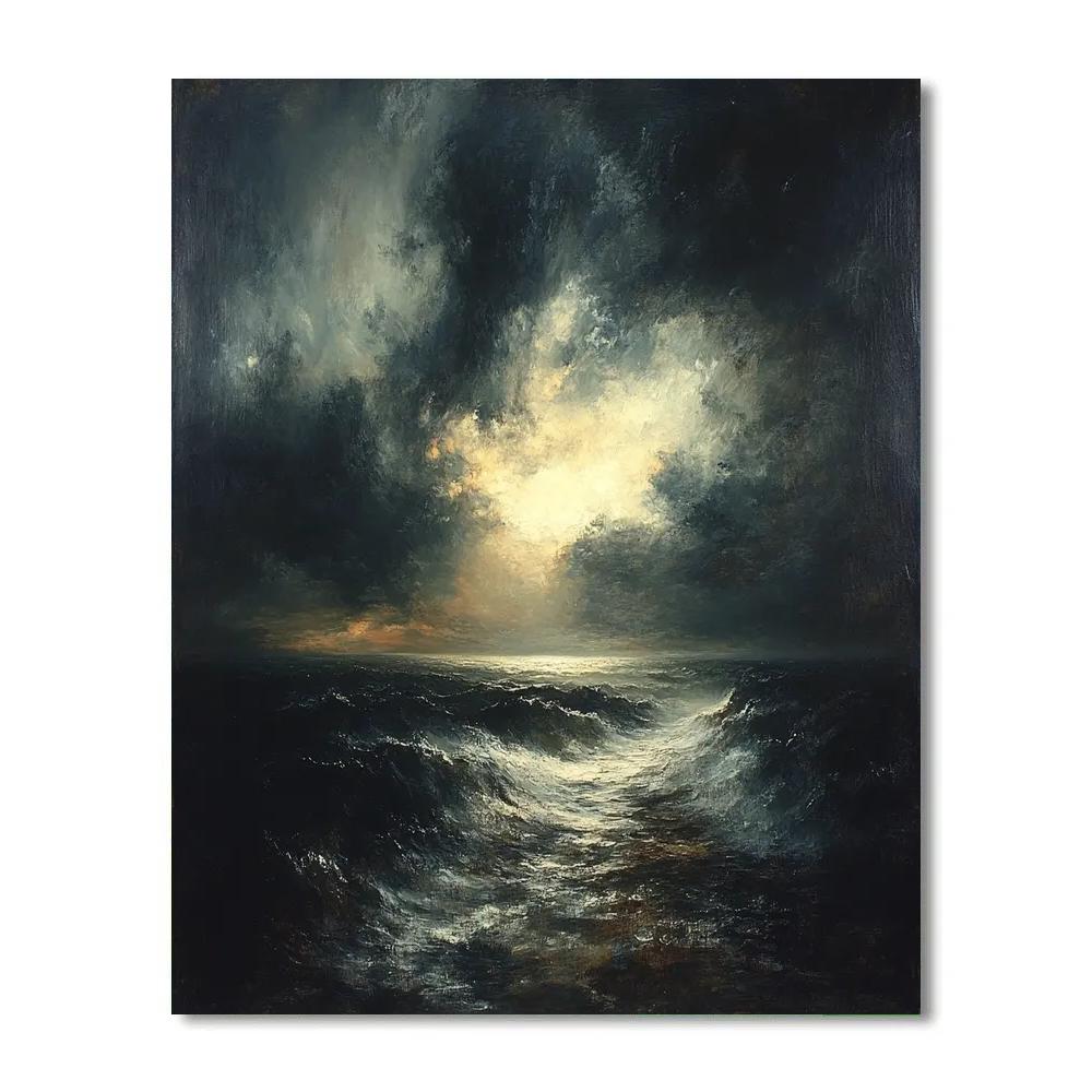 Turner Inspired Stormy Horizons DIY paint by numbers
