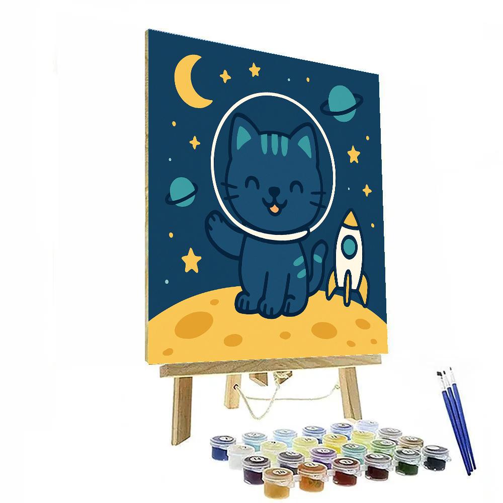 Starry Space Kitten Numbered painting kits