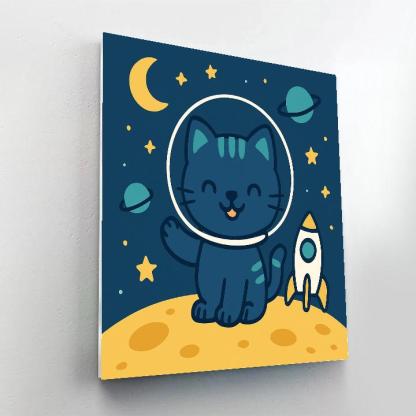 Starry Space Kitten Numbered painting kits