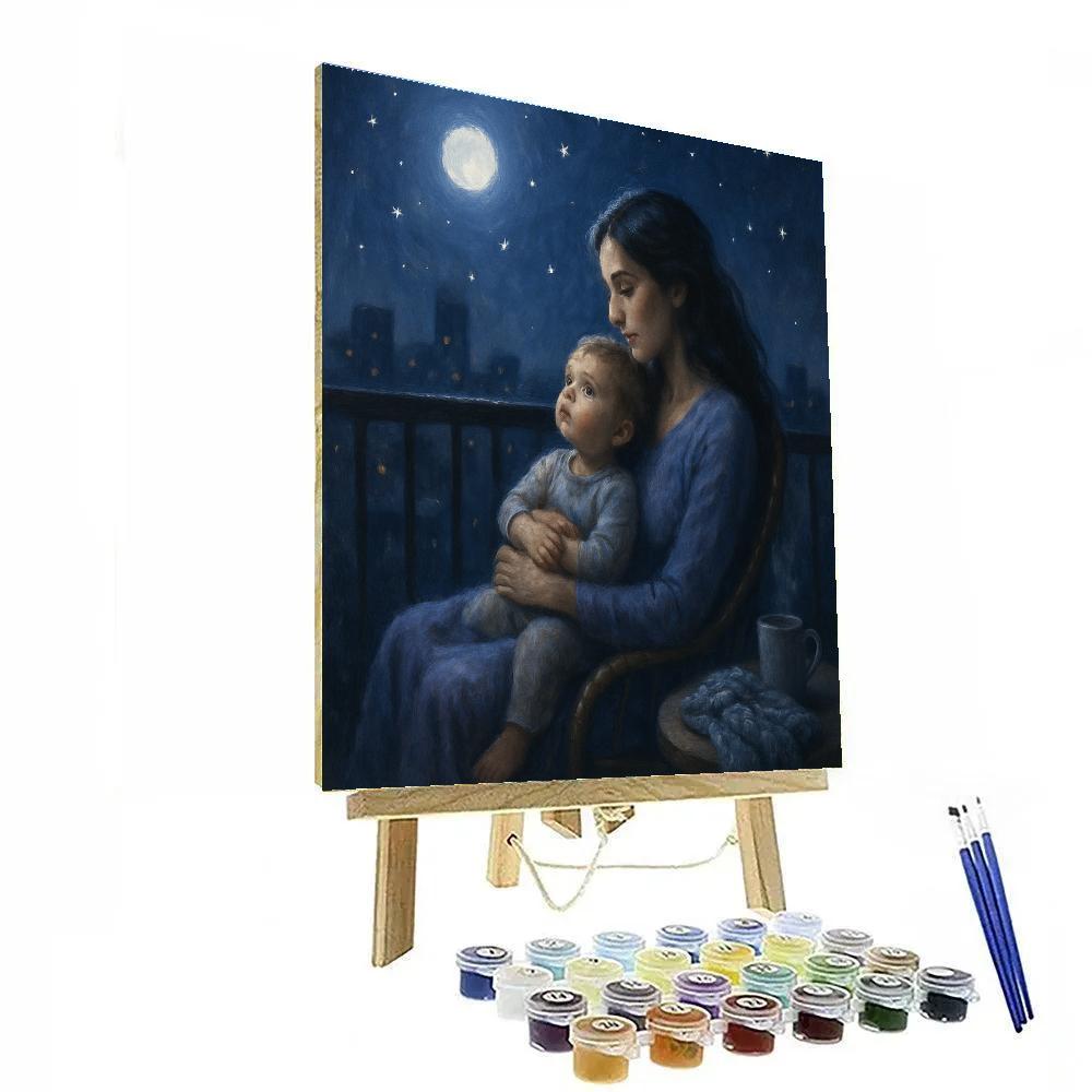 Midnight Lullaby On Balcony paint by color