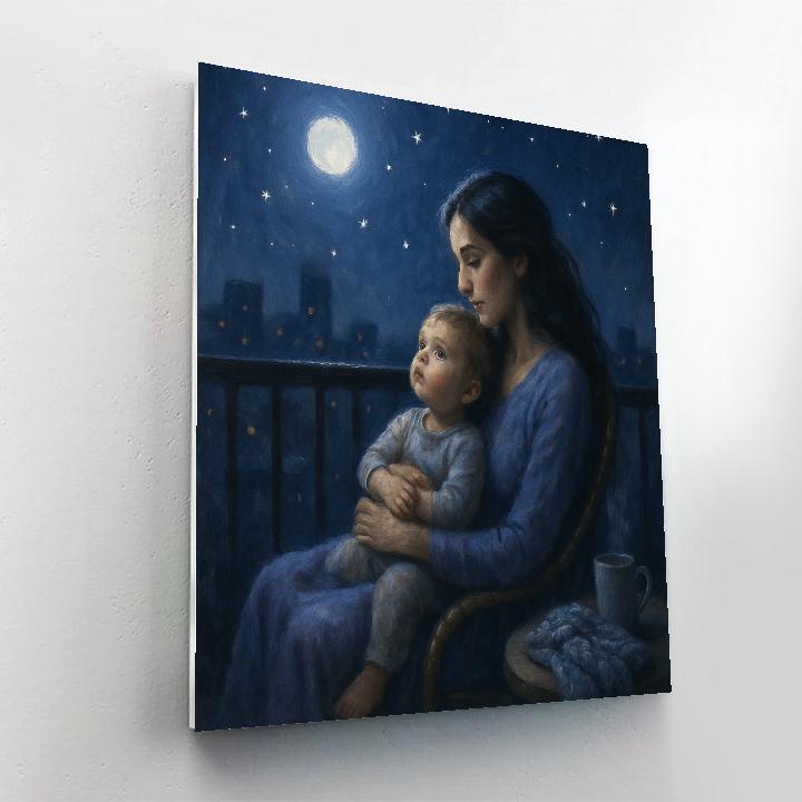 Midnight Lullaby On Balcony paint by color