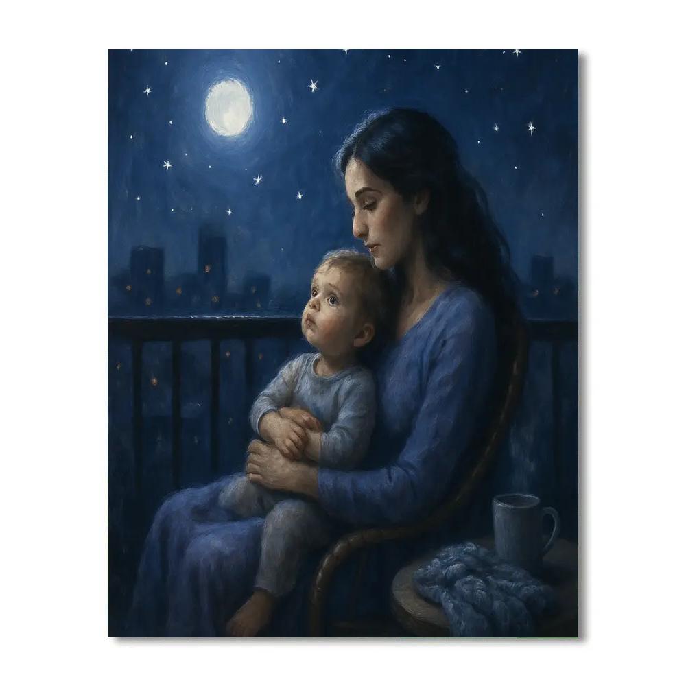 Midnight Lullaby On Balcony paint by color