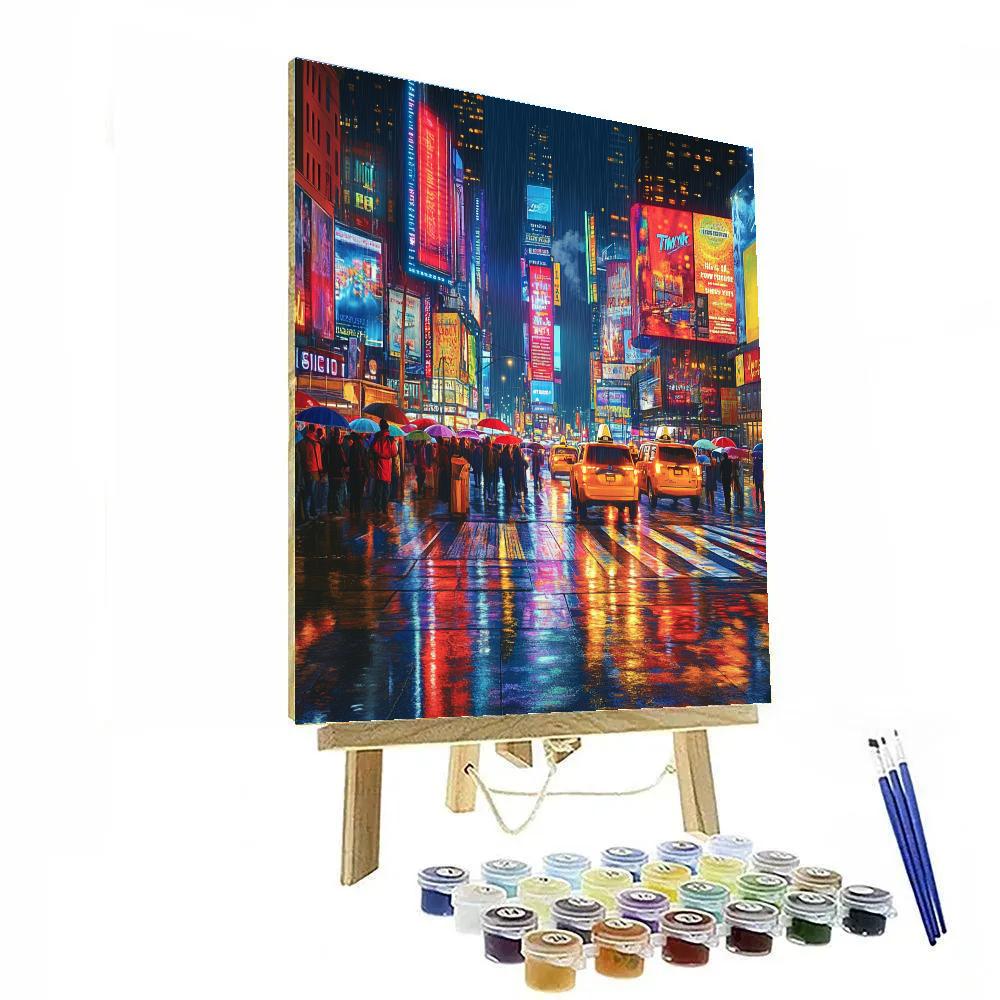 Times Square At Midnight New York United States Numbered painting kits