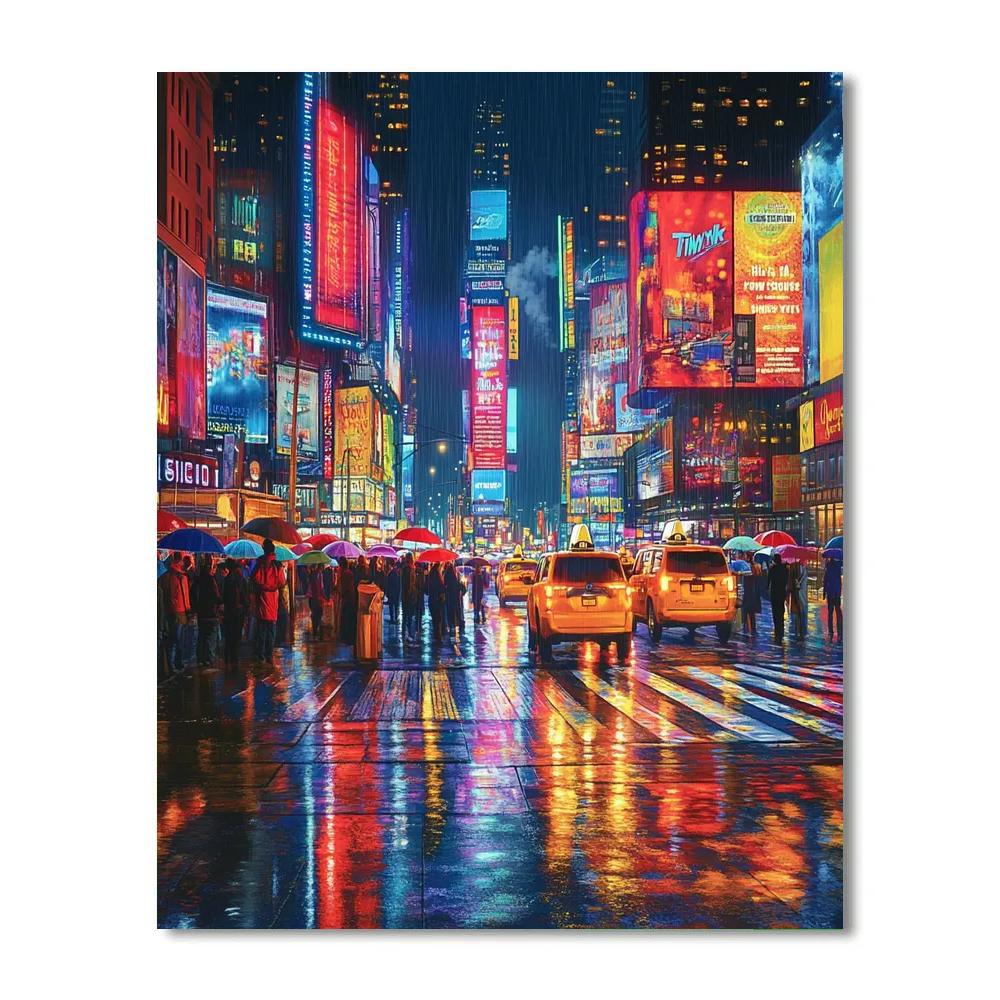 Times Square At Midnight New York United States Numbered painting kits